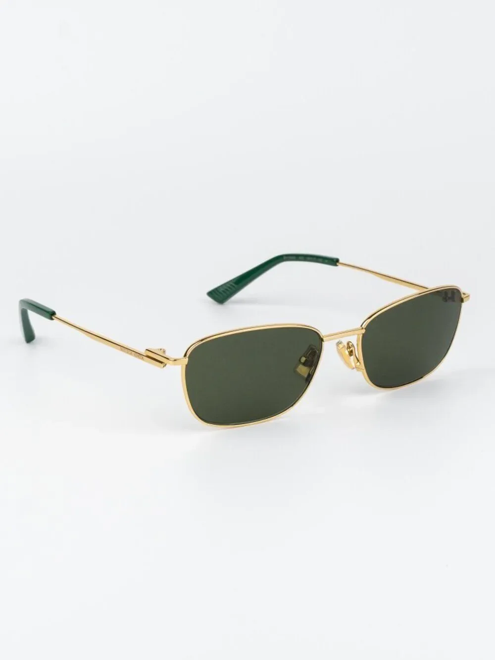 Bottega Veneta Women Sunglasses Gold Green Rectangle BV1300S 002 NEW AUTHENTIC